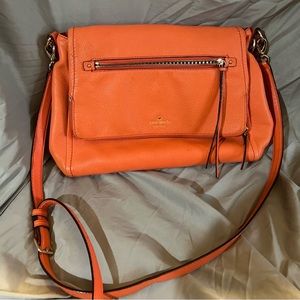 Kate Spade coral orange leather handbag